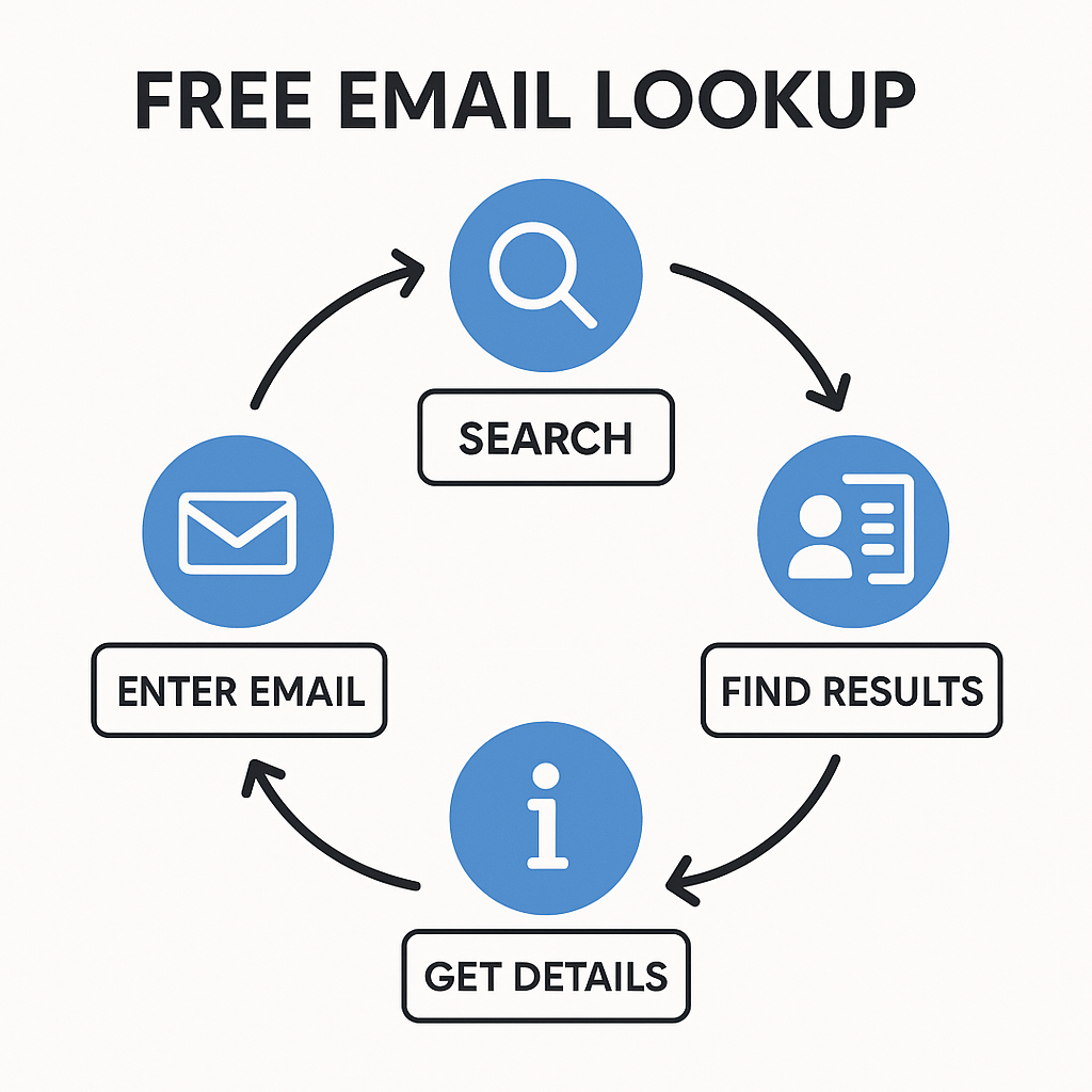 diagram explaining free email lookup process